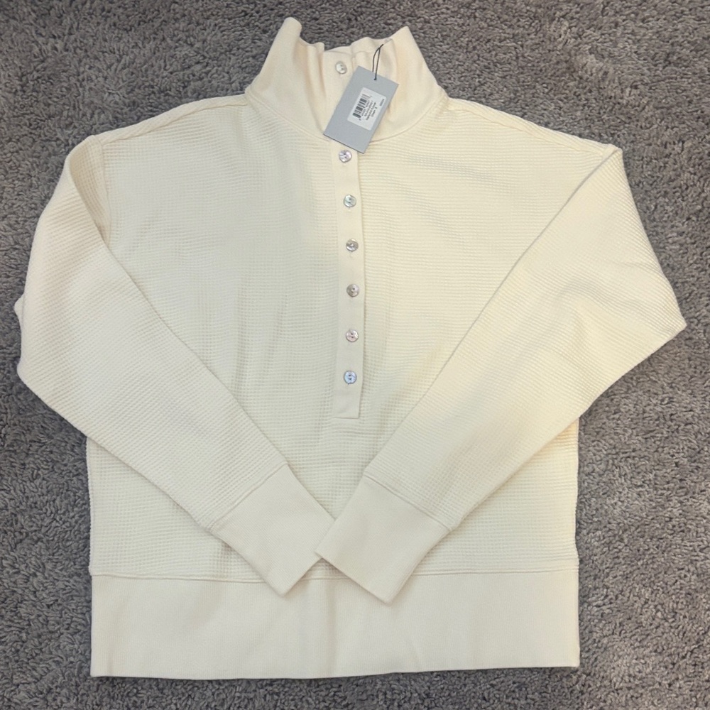 Cream Button-Up Pullover